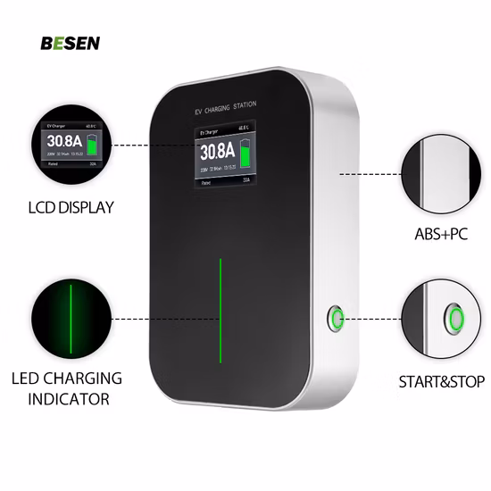 Wallbox 22kw 레벨 2 고속 충전소 EV 벽 충전기 32A 벽 마운트 EV 충전기